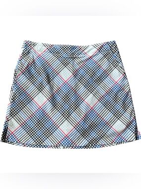 Lady Hagen Red White Blue Plaid Golf Skort Size 8
